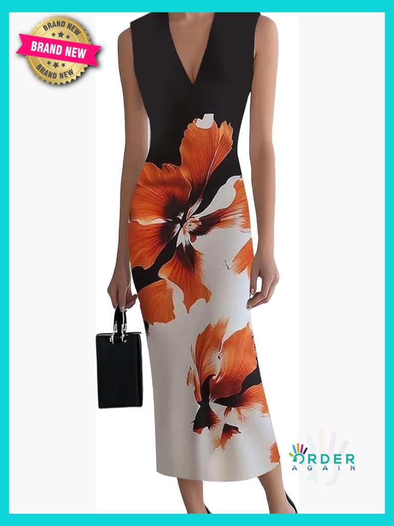 Floral Halter Neck Maxi Dress Sleeveless Bodycon Party Wedding Guest